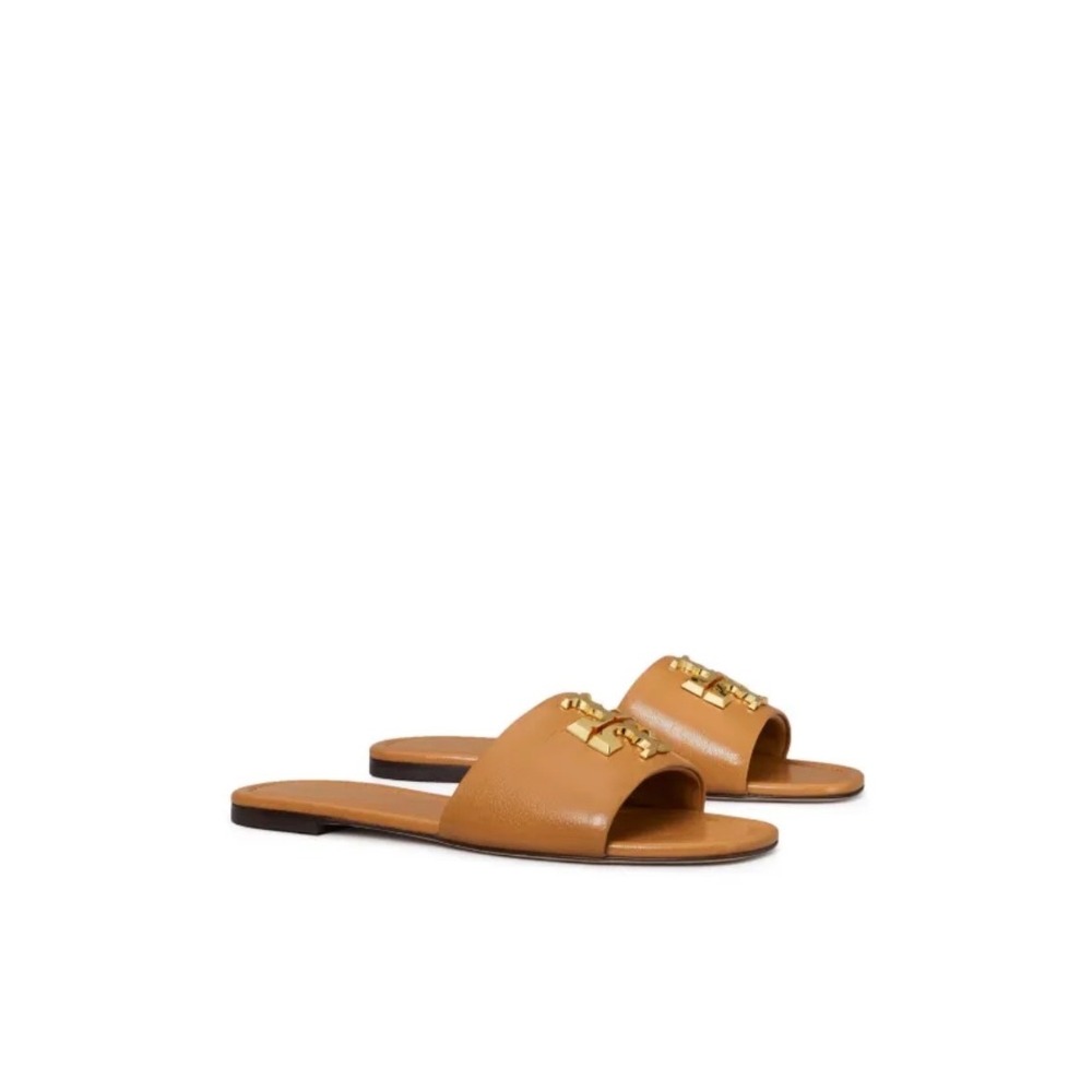 Tory Burch Eleanor Slides Size 7 Leather - Picture 2 of 8